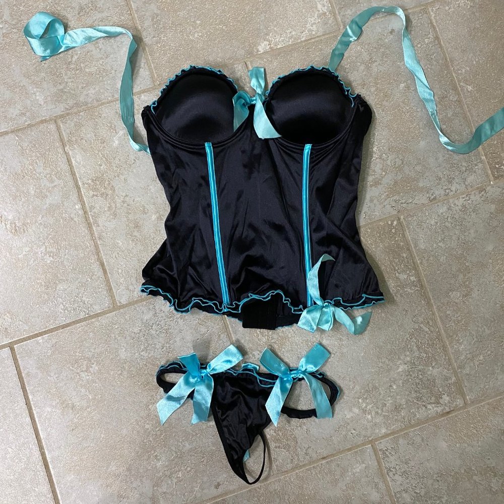 Black Corset with Matching Thong